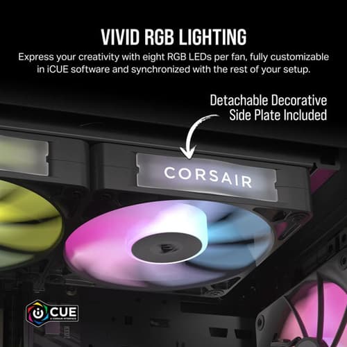 Corsair iCUE Link RX140 RGB 140mm PWM Black Cabinet Fan (Dual Pack)